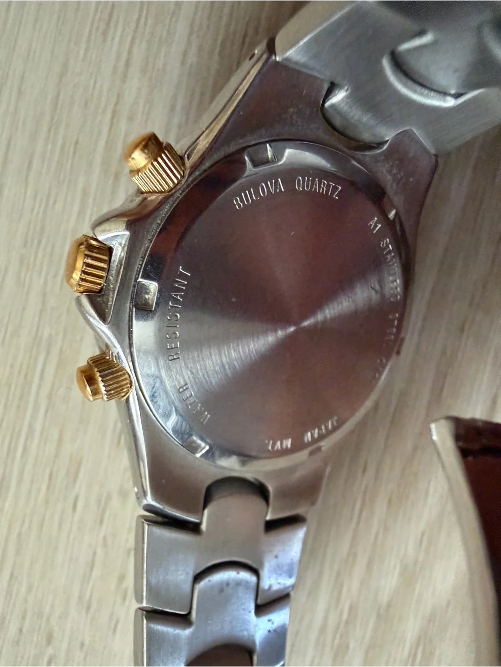 Vintage Bulova Marine Vintage Bulova Marine Star Mens Watch Two Tone Chronograph